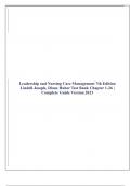 Leadership and Nursing Care Management 7th Edition Lindell Joseph, Diane Huber Test Bank Chapter 1-26 | Complete Guide Version 2023