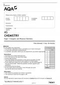 AS CHEMISTRY Paper 1 Inorganic and Physical Chemistry