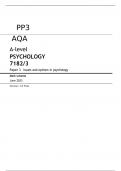 AQA A-level PSYCHOLOGY 7182/3 Paper 3	 JUNE 2023 FINAL MARK SCHEME Issues and options in psychology
