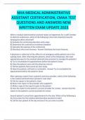 NHA MEDICAL ADMINISTRATIVE ASSISTANT CERTIFICATION, CMAA TEST QUESTIONS AND ANSWERS 