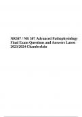 NR 507 Advanced Pathophysiology; Final Exam Questions and Answers Latest 2023/2024  (Graded A+)