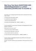 Med Surg Test Bank [QUESTIONS AND  ANSWERS][GRADED A ] LATEST  2023/2024] [DOWNLOAD TO SCORE A]