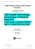  TEST BANK FOR College Accounting: A Practical Approach Fourteenth Canadian Edition 100% VERIFIED 2023/2024 