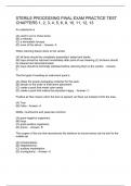 Sterile Processing Final Exam Practice Test Chapters 1- 13