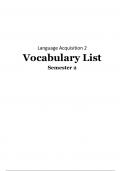 LA2 complete vocabulary list