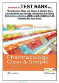 Solutions with Rationale A+ TEST BANK For Pharmacology Clear and Simple A Guide to Drug Classifications and Dosage Calculations 4th Edition By Cynthia J. Watkins(2022), ISBN-13: 978-1719644747, All Chapters/Ace Your Exam.