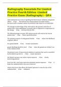 Radiography Essentials For Limited Practice Fourth Edition -Limited Practice Exam (Radiography) - Q&A