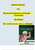 Solution Manual for Physical Examination and Health Assessment, 9th Edition by Carolyn Jarvis, Ann L. Eckhardt