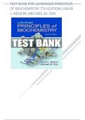 TEST BANK FOR LEHNINGER PRINCIPLES OF BIOCHEMISTRY 7TH EDITION| DAVID L. NELSON; MICHAEL M