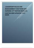 test bank for leadership roles and management function in nursing 10th edition 2024 latest revised update  by marquis huston