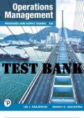 TEST BANK for Operations Management: Processes and Supply Chains 13th Edition by Krajewski Lee and Manoj Malhotra. ISBN 9780136860549 (All 15 Chapters)
