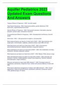 Aquifer Pediatrics 2023  Updated Exam Questions  And Answers