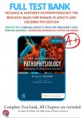 Test bank for Pathophysiology The Biologic Basis for Disease in Adults and Children 9th Edition by McCance Huethers | 2023/2024| 9780323789882 |Chapter 1- 49 | Complete Questions and Answers A+