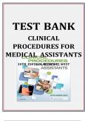Clinical Procedures for Medical Assistants 10th Edition Bonewit-West Test Bank