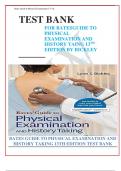 BATES NURSING GUIDE TO PHYSICAL EXAMINATION AND HISTORY TAKING 13TH EDITION TEST BANK