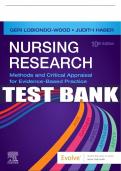 Test Bank For Nursing Research, 10th - 2022 All Chapters - 9780323762915