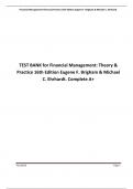 TEST BANK for Financial Management: Theory & Practice 16th Edition Eugene F. Brigham & Michael C. Ehrhardt. Complete A+
