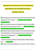 Automated Test Framework (ATF) Fundamentals QUESTIONS AND ANSWERS RATED A+ 2023|2024 UPDATE