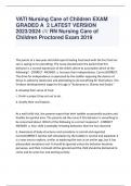 VATI Nursing Care of Children EXAM  GRADED A 2 LATEST VERSION  2023/2024 //// RN Nursing Care of  Children Proctored Exam 2019