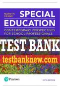 Test Bank For Special Education: Contemporary Perspectives for School Professionals 5th Edition All Chapters - 9780134895000