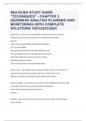 IIBA-ECBA STUDY GUIDE "TECHNIQUES" - CHAPTER 3 (BUSINESS ANALYSIS PLANNING AND MONITORING) WITH COMPLETE SOLUTIONS 100%2023/2024
