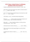 iCEV Elanco Animal Science Certification questions with correct answers