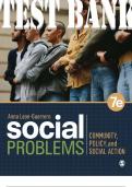 TEST BANK for Social Problems: Community, Policy, and Social Action 7th Edition Anna Leon-Guerrero. ISBN 9781071813614.