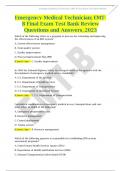 Emergency Medical Technician; EMT-B Final Exam Test Bank Review Questions and Answers_2023