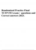 Randomized Practice Final TCFP FF2 exam / questions and Correct answers 2023.