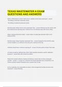 TEXAS WASTEWATER A EXAM QUESTIONS AND ANSWERS.
