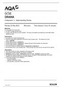 AQA GCSE DRAMA PAPER 1 QUESTION PAPER 2023 (8261-W :Component 1 Understanding Drama)
