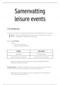 Samenvatting  leisure events  (Music, leisure & business events)