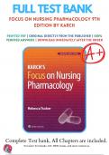 Test Bank for Karchs Focus on Nursing Pharmacology 9th Edition by Rebecca Tucker 9781975180409 Chapter 1-60 All Chapters with Answers and Rationals 