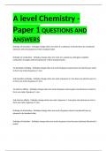 A level Chemistry - Paper 1 QUESTIONS AND ANSWERS