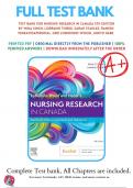  Test bank for Nursing Research in Canada 5th Edition by Mina Singh, Lorraine Thirsk, Sarah Stahlke, Ramesh Venkatesaperumal, Geri LoBiondo-Wood, Judith Habe |9780323778985| 2022/2023 |Chapter 1-21 | All Chapters with Answers and Rationals