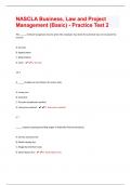 NASCLA Business, Law and Project Management (Basic) - Practice Test 2 Questions And Answers Already Graded A+