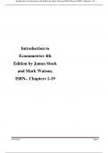 Test Bank for Introduction to Econometrics 4th Edition by James Stock and Mark Watson. ISBN-. Chapters 1-19. (Complete Download) Updated A+