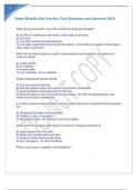Home Health Aide Practice Test Questions and Answers 2023