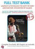 Test Bank for Anatomy and Physiology: The Unity of Form and Function 10th Edition by Saladin, 9781265328627, Chapter 1-29 All Chapters with Answers and Rationals