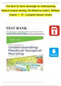 Davis Advantage for Understanding Medical-Surgical Nursing 7th Edition TEST BANK By Linda S. Williams, All Chapters 1 - 57, Complete Newest Version