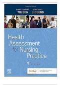 Test Bank For Health Assessment for Nursing Practice 7th Edition by Susan Fickertt Wilson, Jean Foret Giddens||ISBN NO:10,032366119X||ISBN NO:13,978-0323661195||Chapter 1-24||Complete Guide A+