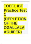 TOEFL iBT Practice Test 3 (DEPLETION OF THE OGALLALA AQUIFER)
