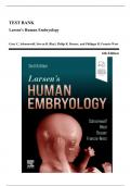 Test Bank - Larsen's Human Embryology, 6th Edition (Schoenwolf, 2022), Chapter 1-20 | All Chapters