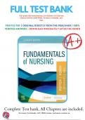 Test Bank For Fundamentals of Nursing 11th Edition Potter Perry | 9780323810340|  2023-2023 | Chapter 1-50 | All Chapters with Answers and Rationals .