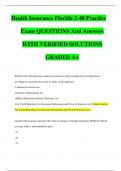 Health Insurance Florida 2-40 Practice Exam QUESTIONS And Answers WITH VERIFIED SOLUTIONS GRADED A+