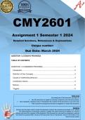 CMY2601 Assignment 1 (COMPLETE ANSWERS) Semester 1 2024 - DUE  March 2023 