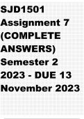 SJD1501 Assignment 7 (COMPLETE ANSWERS) Semester 2 2023 - DUE 13 November 2023