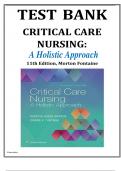 Test Bank For Critical Care Nursing- A Holistic Approach 11th Edition Morton Fontaine||ISBN NO:10 1496315626||ISBN NO:13 978-1496315625||All Chapters Complete Guide A+