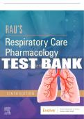 Test Bank For Rau's Respiratory Care Pharmacology, 10th - 2020 All Chapters - 9780323553643