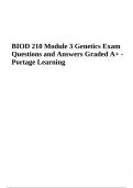 BIOD 210 Module 3 Genetics Exam Questions and Answers Graded A+ - Portage Learning